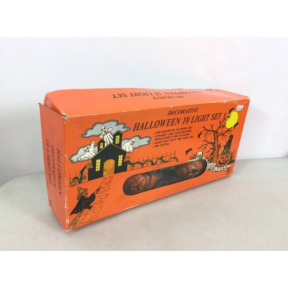 Vintage Decorative Halloween Pumpkin Lights Tested Works